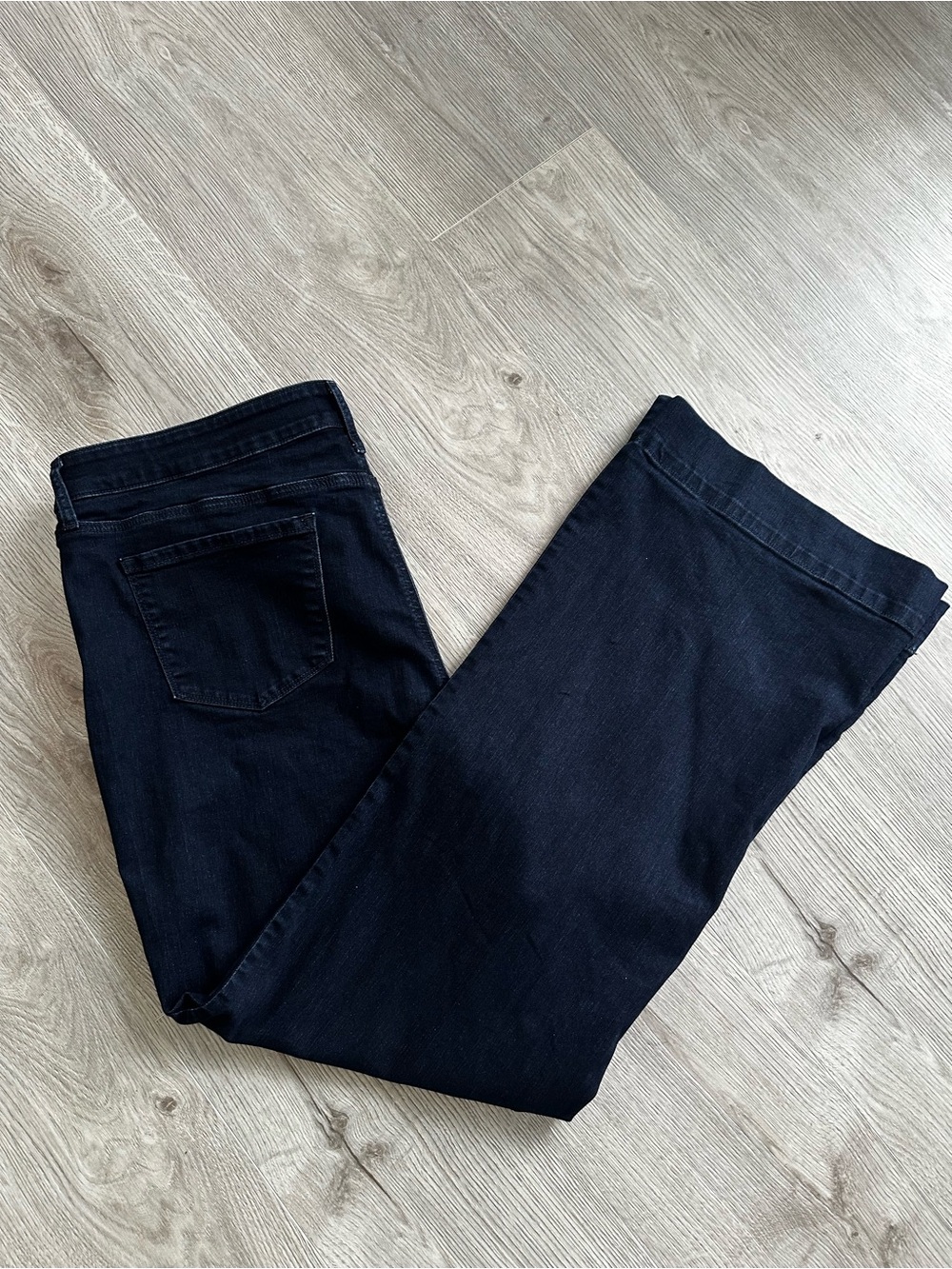 NYDJ Teresa Trouser Jeans Dark Enzyme Wide Leg Plus Size 18 32” Inseam Dark Wash